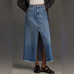 Anthropologie Pilcro The Madi Front-Slit Denim Skirt 14 NWT
